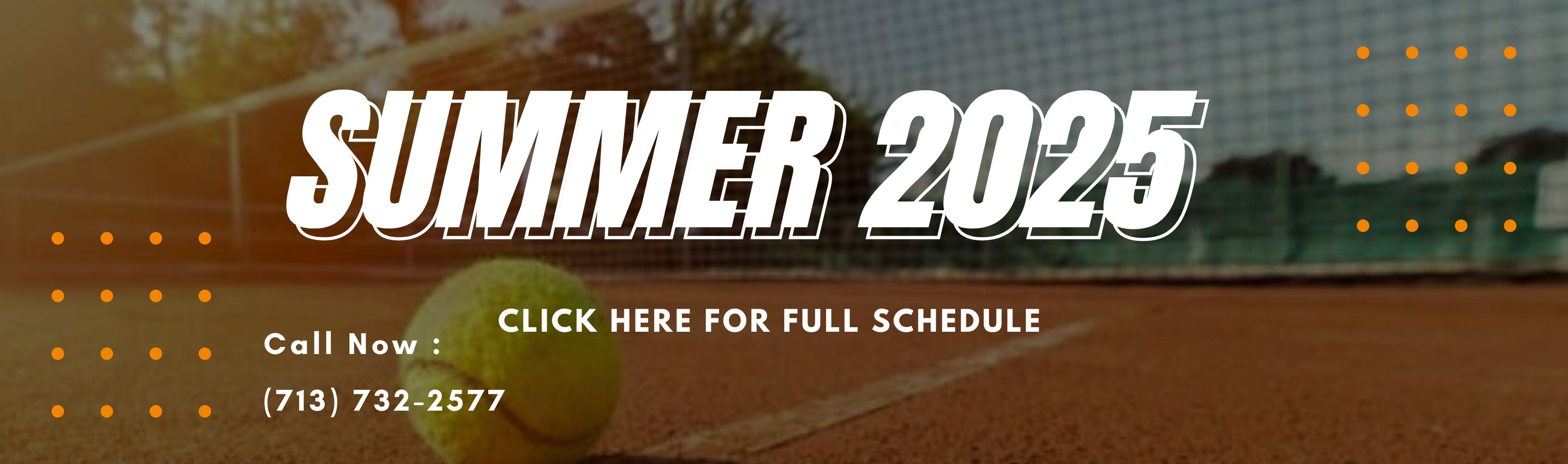 Papa Carlos Tennis Academy Pearland 2025 Summer Schedule